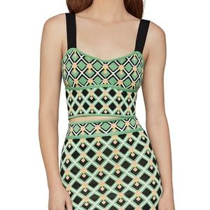 Diamond Geo-Print Knit 2-PC Set (Top & Skirt)